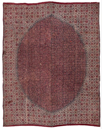 Tela ceremonial y reliquia sagrada (dodot) con diseño de chintz floral de Unbekannt Unbekannt